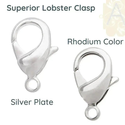 Superior Lobster Clasps, 12mm, 15mm, 18mm, 2 Clasps per Order, 10 Finishes - The Argus Collection