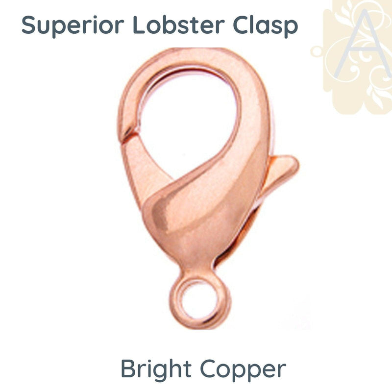 Superior Lobster Clasps, 12mm, 15mm, 18mm, 2 Clasps per Order, 10 Finishes - The Argus Collection