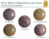 Cabochons par Puca, 18mm or25mm, Frost Parme Collection - The Argus Collection