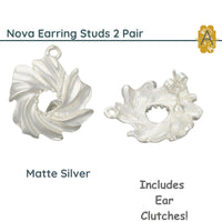 Nova, Earring Posts or Studs, with Loop and Ear Clutches - The Argus Collection