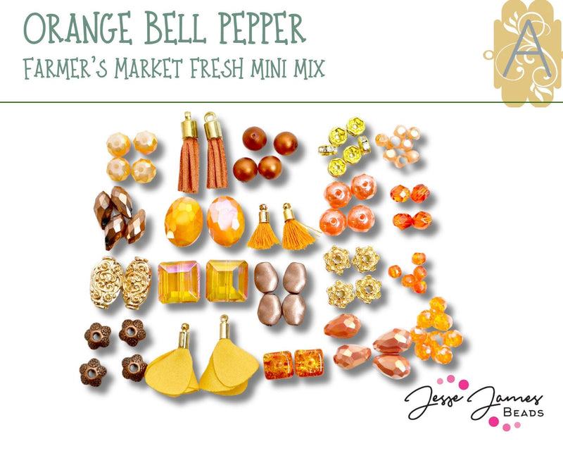 Farmers Market Fresh! Orange Bell Pepper Mini Mix by Jesse James Beads - The Argus Collection