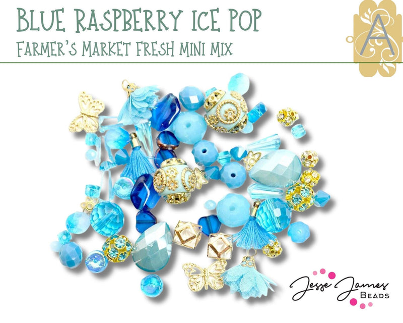 Farmers Market Fresh! Blue Raspberry Ice Pop Mini Mix by Jesse James Beads. Dessert is Served! - The Argus Collection