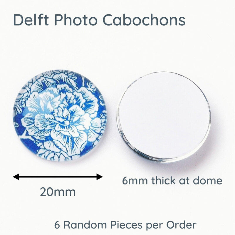 Delft Style Glass Photo Cabochons - The Argus Collection