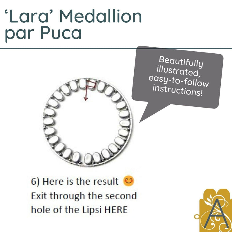 Lara Medallion Pendant Pattern par Puca - The Argus Collection