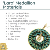 Lara Medallion Pendant Pattern par Puca - The Argus Collection