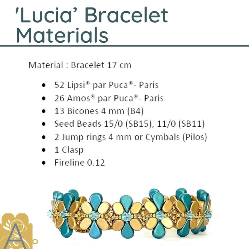 Lucia Bracelet Pattern par Puca - The Argus Collection