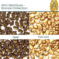 Mini Gemduo Beads, 5g., Bronze Collection, 5 Colors - The Argus Collection