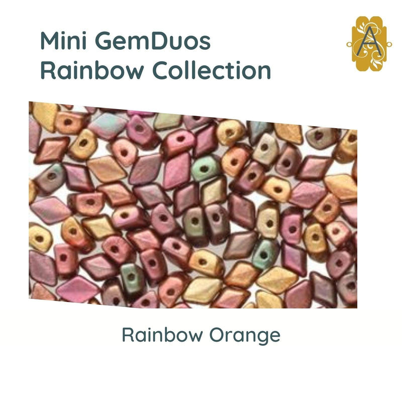 Mini Gemduos Beads, 5g., Rainbow Collection, 3 Colors - The Argus Collection