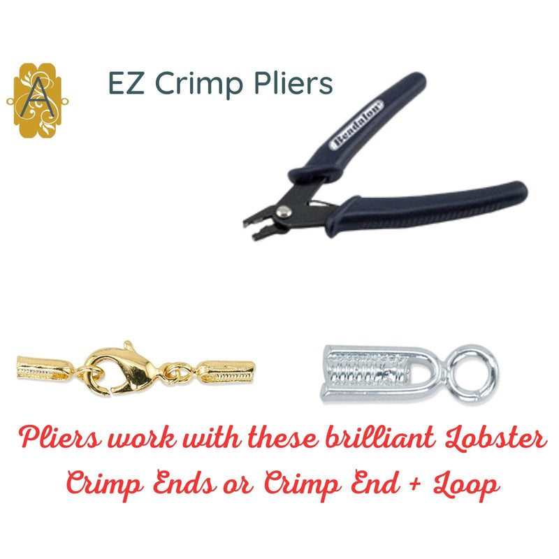 EZ Crimp Ends + Loop, 10 Pieces, Patented Ending for Wire Projects - The Argus Collection