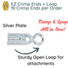 EZ Crimp Ends + Loop, 10 Pieces, Patented Ending for Wire Projects - The Argus Collection