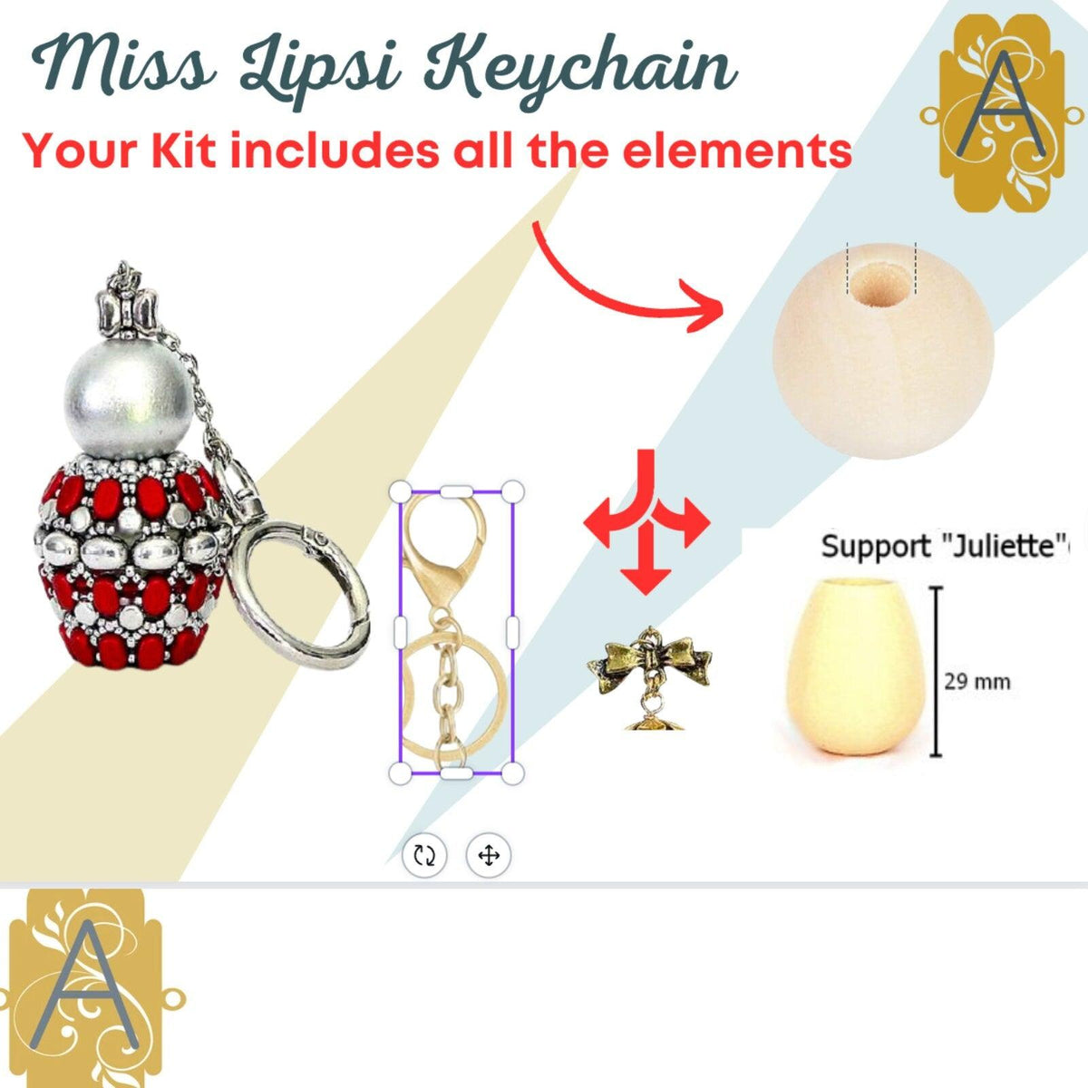 Miss Lipsi Key Chain or Decoration Kit - The Argus Collection