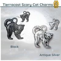 Tierracast Scary Cat Charms or Dangles, 2 Pcs, Scarily Good Detail - The Argus Collection