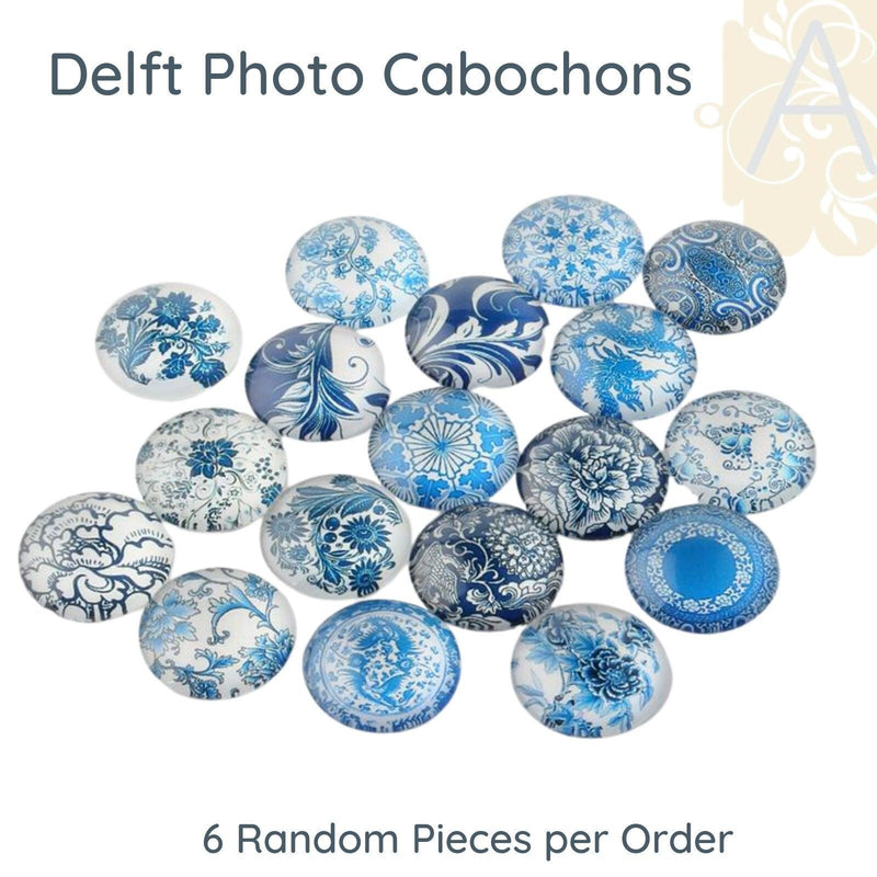 Delft Style Glass Photo Cabochons - The Argus Collection