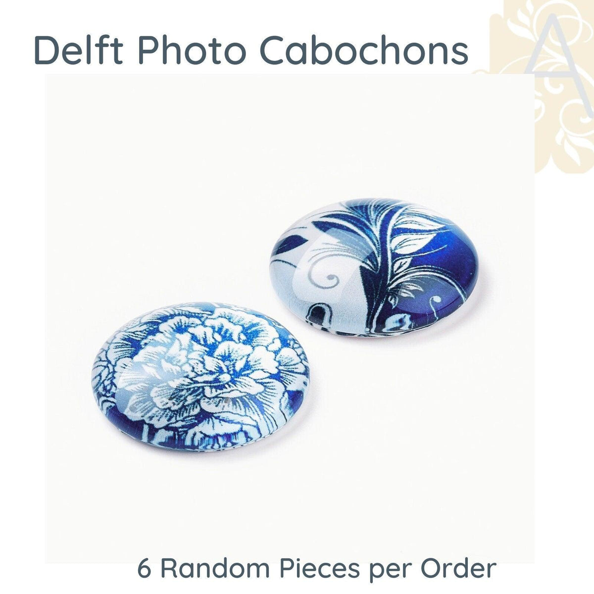 Delft Style Glass Photo Cabochons - The Argus Collection