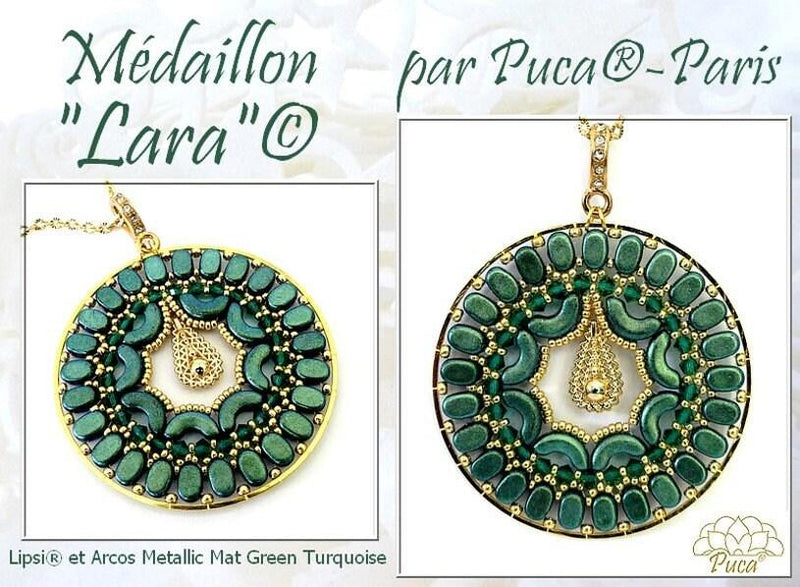 Lara Medallion Pendant Pattern par Puca - The Argus Collection