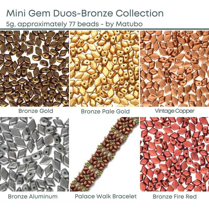 Mini Gemduo Beads, 5g., Bronze Collection, 5 Colors - The Argus Collection