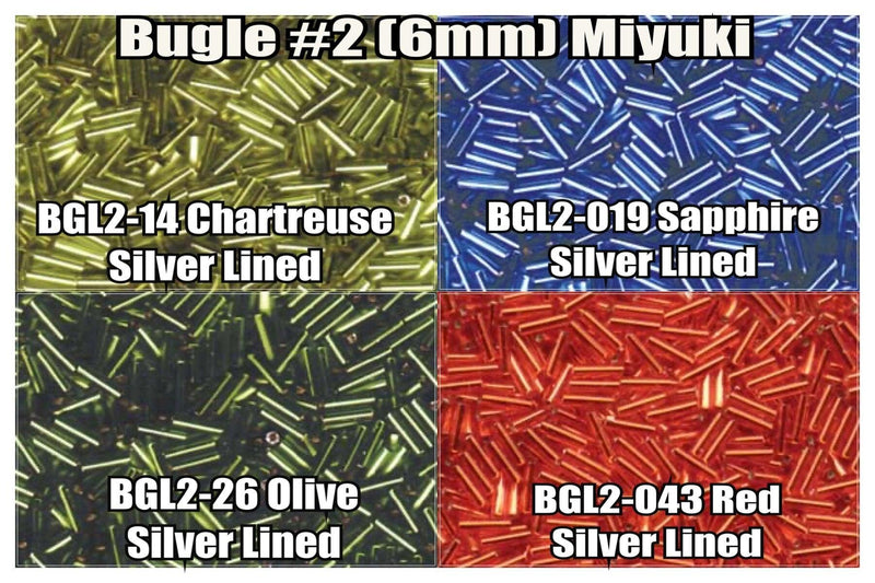 Miyuki Bugles #2 Size 6mm, BGL2-048, BGL2-049, BGL2-061, BGL2-062 - The Argus Collection