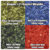 Miyuki Bugles #2 Size 6mm, BGL2-048, BGL2-049, BGL2-061, BGL2-062 - The Argus Collection