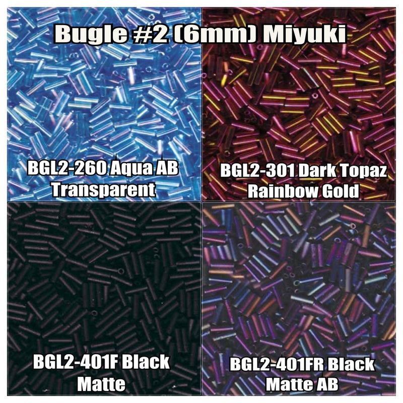 Miyuki Bugles #2 Size 6mm, BGL2-260, BGL2-301, BGL2-401F, BGL2-401FR - The Argus Collection