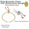 Bolo Bracelet Chains with Rhinestone Endings in 2 Finishes - The Argus Collection