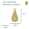 Lara Pendant Drop or Dangle, Precious Metal Plating - The Argus Collection