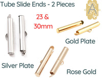 Cord Ends, Tube Slide Ends, Tube Clasp, 23 or 30mm - The Argus Collection