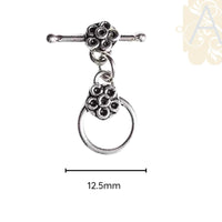 Bali Flower, Toggle Clasp, Sterling Silver/Gold Plate - The Argus Collection