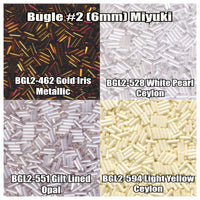 Miyuki Bugles #2 Size 6mm, BGL2-462, BGL2-528, BGL2-551, BGL2-594 - The Argus Collection