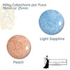 Cabochons par Puca, 18mm or 25mm, Milky Collection - The Argus Collection