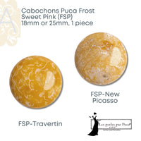 Cabochons par Puca, 18mm or 25mm, Frost Sweet Pink I Collection - The Argus Collection