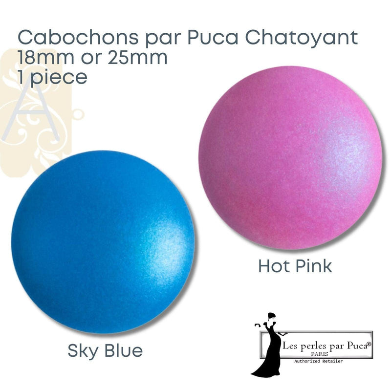 Cabochons par Puca, 18mm or 25mm, Chatoyant Collection - The Argus Collection