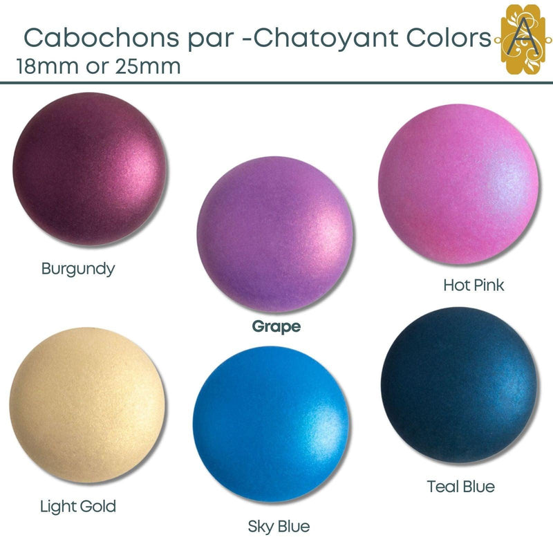 Cabochons par Puca, 18mm or 25mm, Chatoyant Collection - The Argus Collection