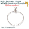 Bolo Bracelet Chains with Rhinestone Endings in 2 Finishes - The Argus Collection