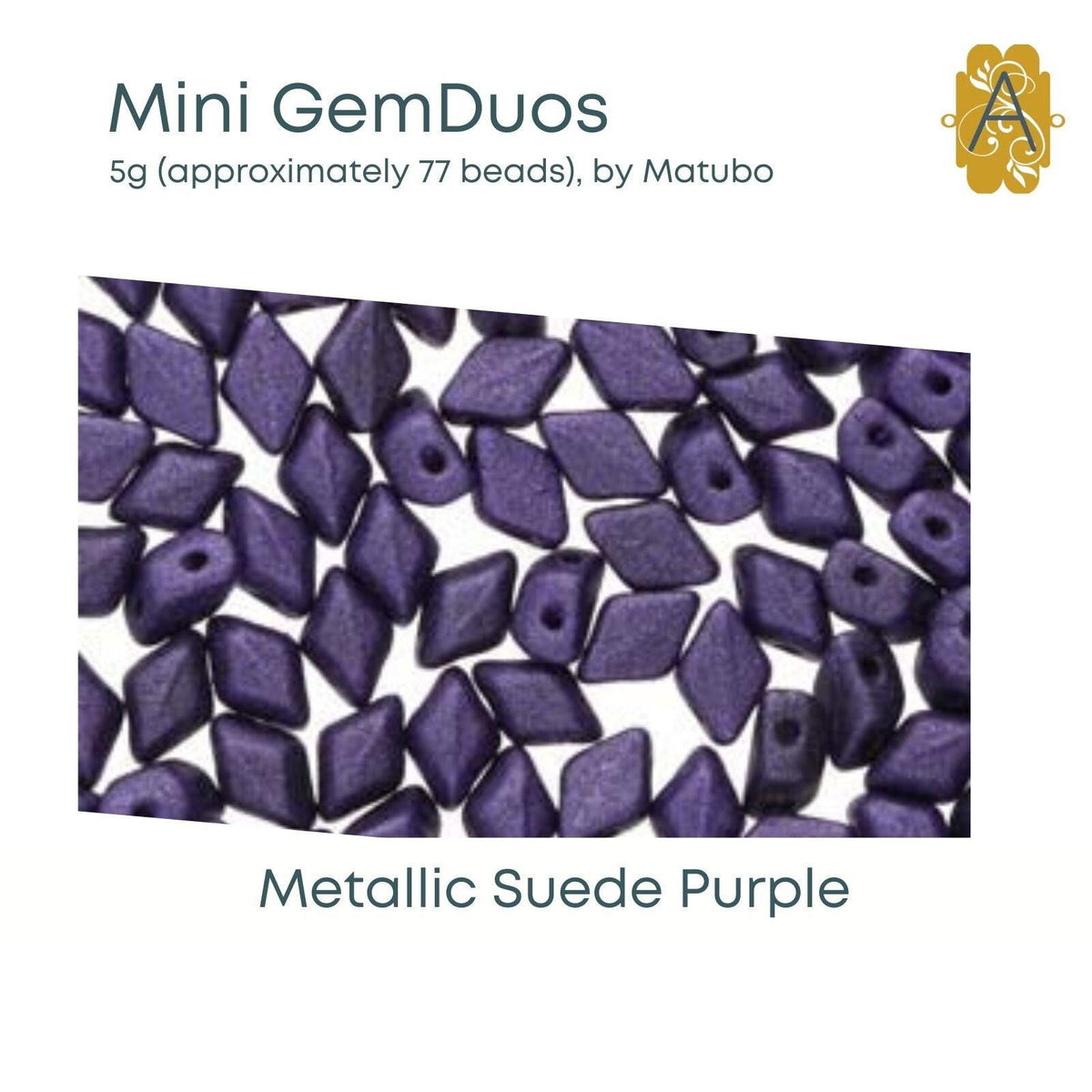 Mini Gemduo Beads, 5g., Metallic Suede Collection 2 Colors - The Argus Collection