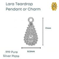 Lara Pendant Drop or Dangle, Precious Metal Plating - The Argus Collection