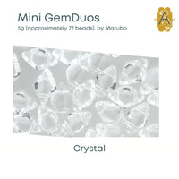 Mini Gemduo Beads, 5g., Crystal Collection, 4 Finishes - The Argus Collection