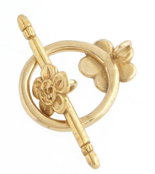 Bali Flower, Toggle Clasp, Sterling Silver/Gold Plate - The Argus Collection