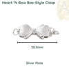 Heart 'N Bow, 1-Strand Box Clasps in 2 Finishes - The Argus Collection