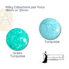 Cabochons par Puca, 18mm or 25mm, Milky Collection - The Argus Collection