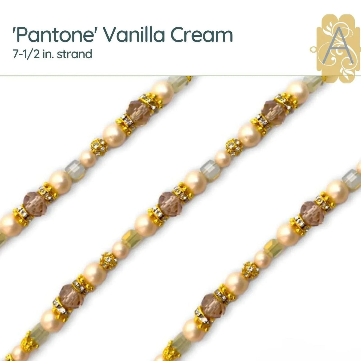 Pantone Two, 7-1/2 in Bead Strands by Jesse James Beads. Peach, Crystal, Summer Song, Perennial, Skylight, Vanilla, Red, Beet Root! - The Argus Collection