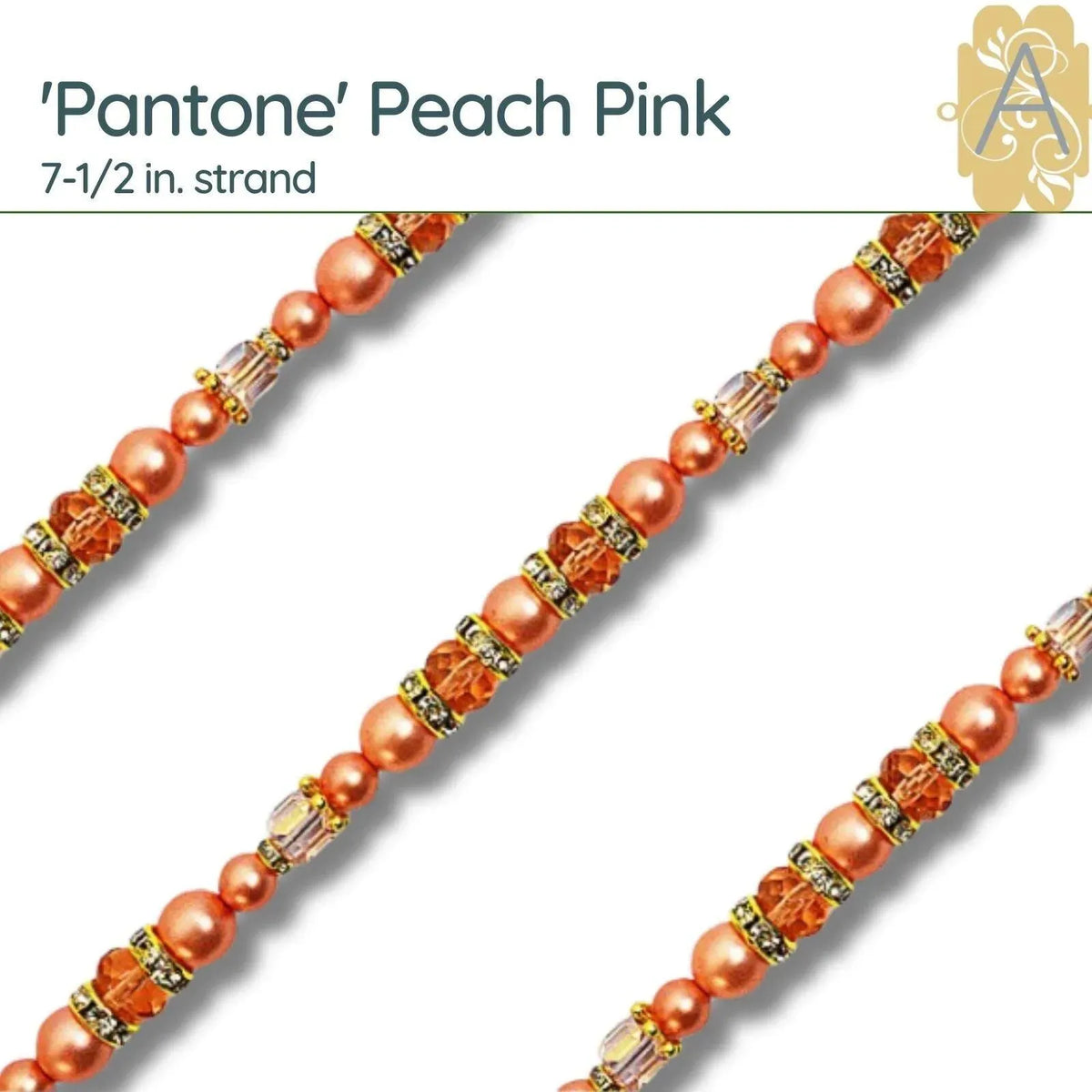 Pantone Two, 7-1/2 in Bead Strands by Jesse James Beads. Peach, Crystal, Summer Song, Perennial, Skylight, Vanilla, Red, Beet Root! - The Argus Collection