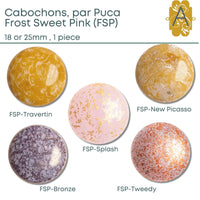 Cabochons par Puca, 18mm or 25mm, Frost Sweet Pink I Collection - The Argus Collection