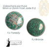 Cabochons par Puca, 18mm or 25mm, Frost Jade II Collection - The Argus Collection