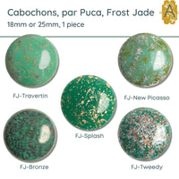 Cabochons par Puca, 18mm or 25mm, Frost Jade II Collection - The Argus Collection