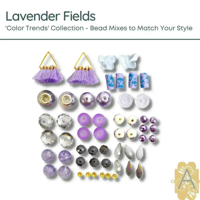Color Trends One, Assorted Mixes by Jesse James Beads. Lavender Fields, Unicorn Bliss, & Rose Gold, Beading Made Simple! - The Argus Collection