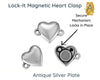 Lock It, Heart Magnetic Clasp, Small to Medium Size - The Argus Collection