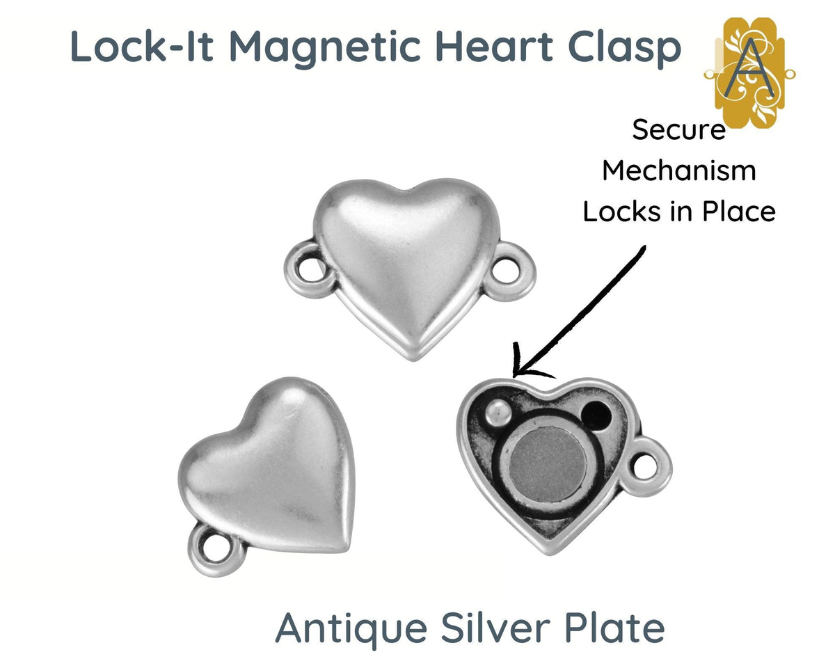 Lock It, Heart Magnetic Clasp, Small to Medium Size - The Argus Collection