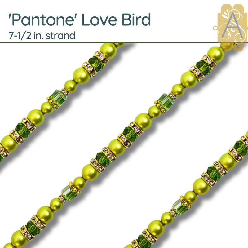 Pantone One, 7-1/2 in Bead Strands by Jesse James Beads. Tangelo, Macciato, Empire, Leek, Classic & Love Bird Colors, Beading Made Simple! - The Argus Collection