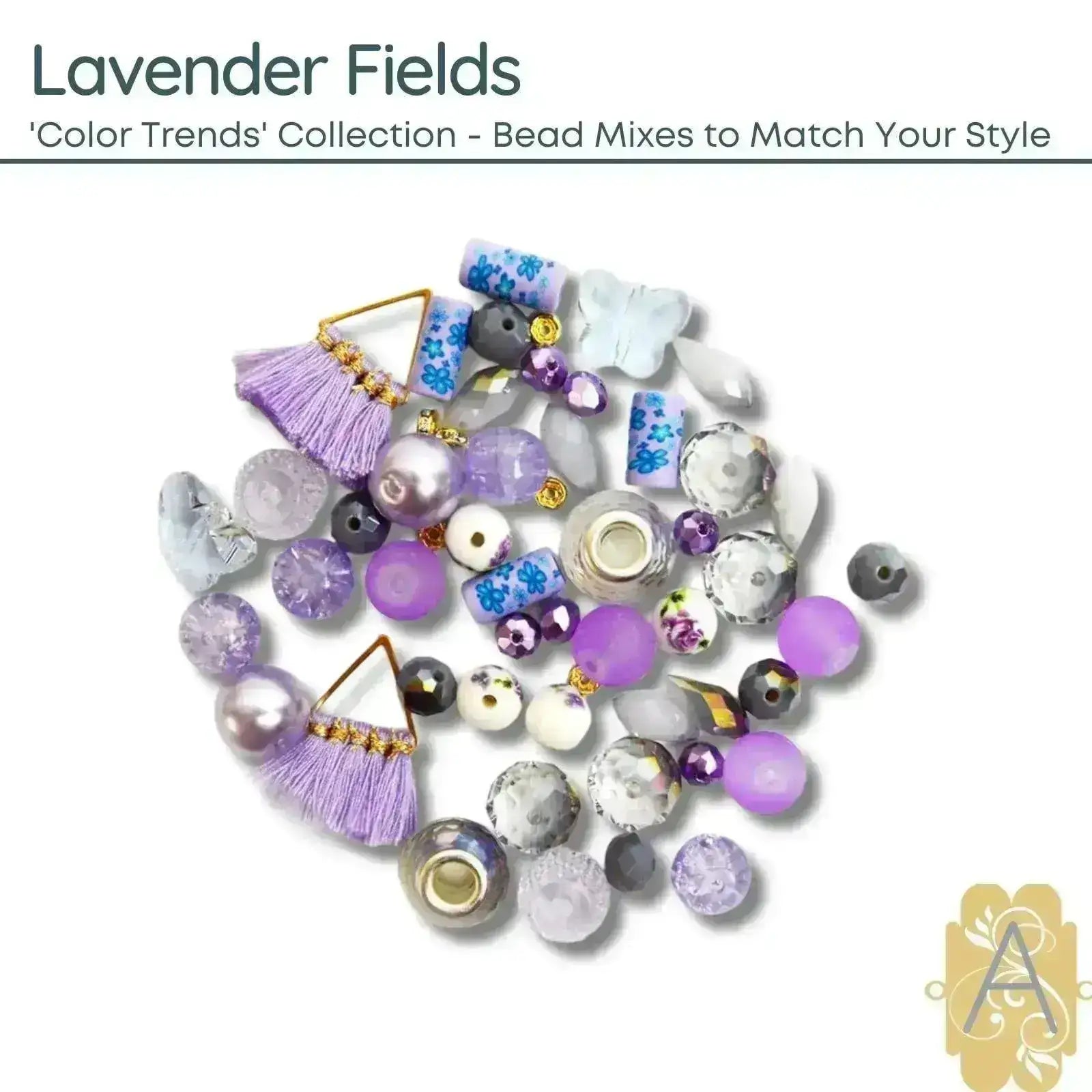 Color Trends One, Assorted Mixes by Jesse James Beads. Lavender Fields, Unicorn Bliss, & Rose Gold, Beading Made Simple! - The Argus Collection