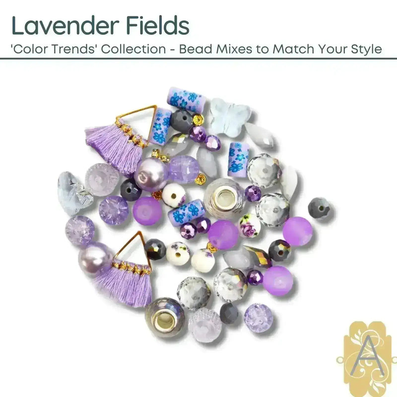 Color Trends One, Assorted Mixes by Jesse James Beads. Lavender Fields, Unicorn Bliss, & Rose Gold, Beading Made Simple! - The Argus Collection